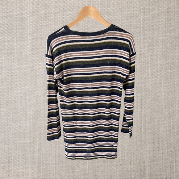 Bobeau Long Sleeve Striped Top Size M - Picture 2 of 7